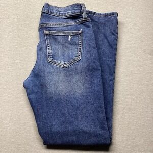 Sun & Stone Women's Skinny Jeans Size 31 Blue Dark Wash Distressed